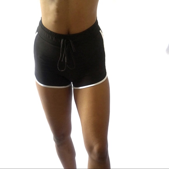 Shorts Womens Black Athletic Shorts With White Trim Poshmark